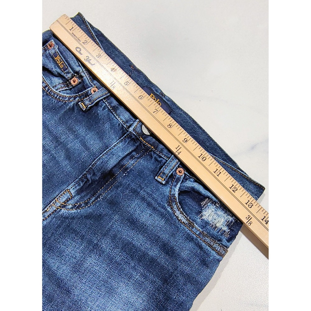 Polo Ralph Lauren Jeans The Sullivan Slim Boys Size 14 Blue Distressed Denim - Picture 11 of 14